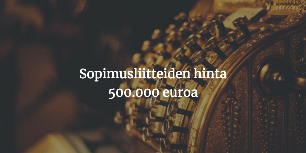 sopimusliitteen hinta